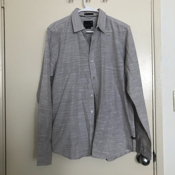 Tavik Grey long-sleeve button down, M - Picture 1 of 5
